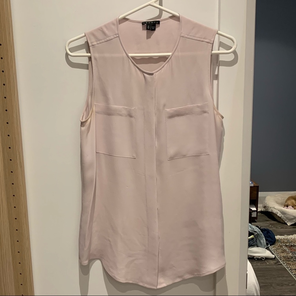 Theory sleeveless silk blouse